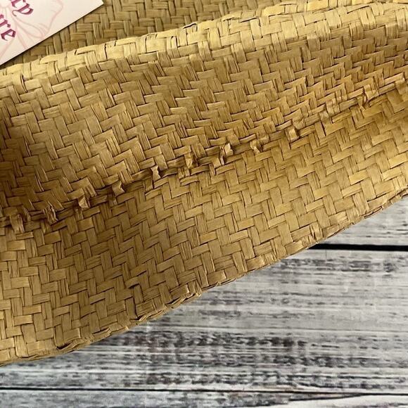 Juicy Couture Woven Straw Wicker Women’s Tote Bag Beige Handbag w/ Ribbon - Picture 6 of 9